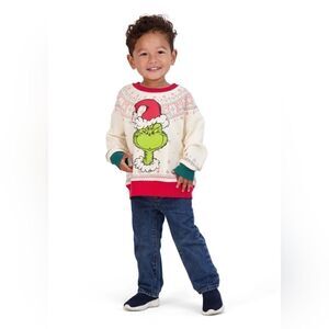 Nwt Dr. Seuss The Grinch Unisex Boy or Girl Christmas Sweatshirt,  Size 2T